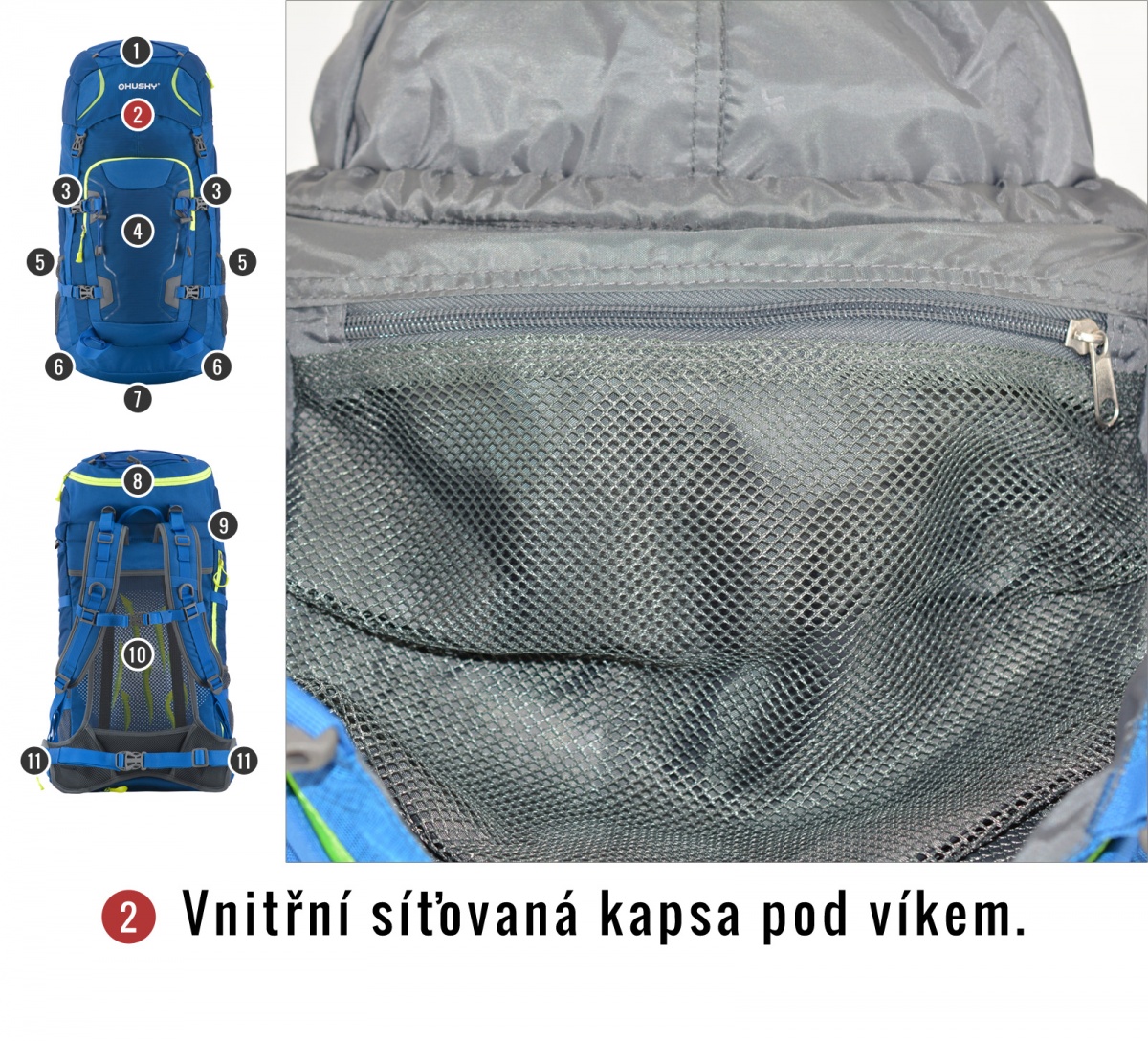 Zaino Husky SLOPER 45L - Expedition Nero - Zaino Da Alpinismo E Trekking Con Protezione Antipioggia, Cerniere Impermeabili E Sistema Ventilazione
